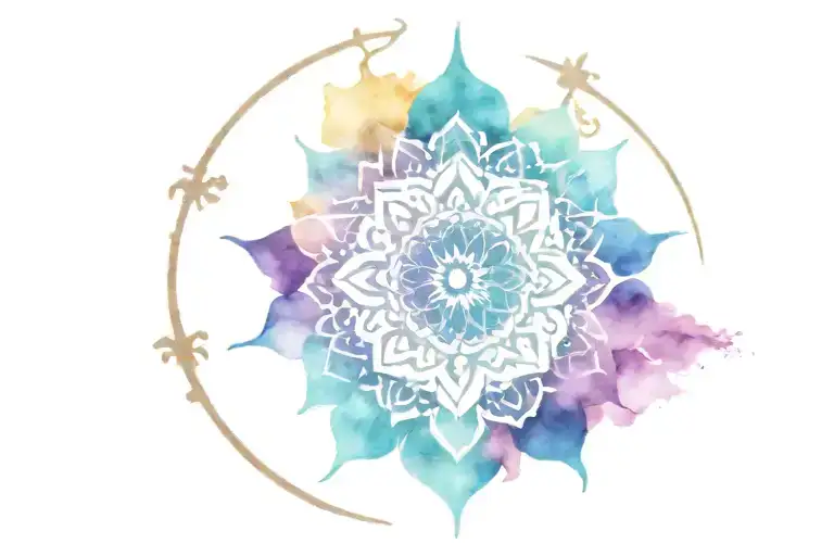 mandala design incorporating symbols tattoo design idea