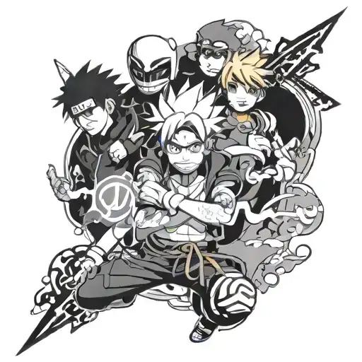  W A S D and ANIME  naruto bleach black clover   tattoo design idea