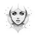 lace lips tattoo design idea