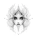 lace lips tattoo design idea