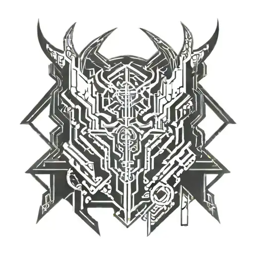 cyber sigilism tattoo devil tattoo design idea