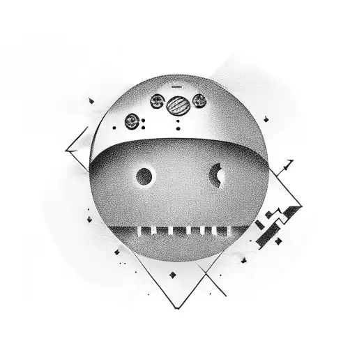 Pac-Man shadow behind monogram PCA tattoo design idea