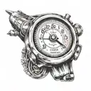 Rev counter car speeding tattoo design idea