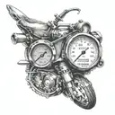 Rev counter car speeding tattoo design idea