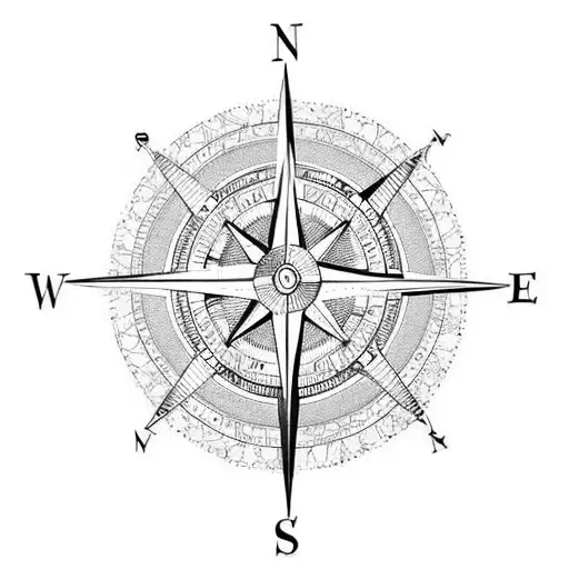 Compass globe tattoo design idea
