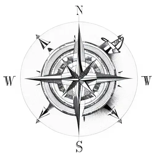 Compass globe seafarer ship  tattoo design idea