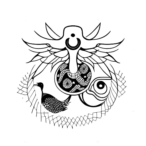 crane tattoo design idea