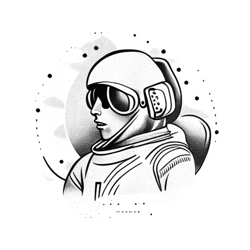 astronaut hacker tattoo design idea