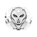 astronaut hacker tattoo design idea