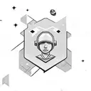 astronaut hacker tattoo design idea