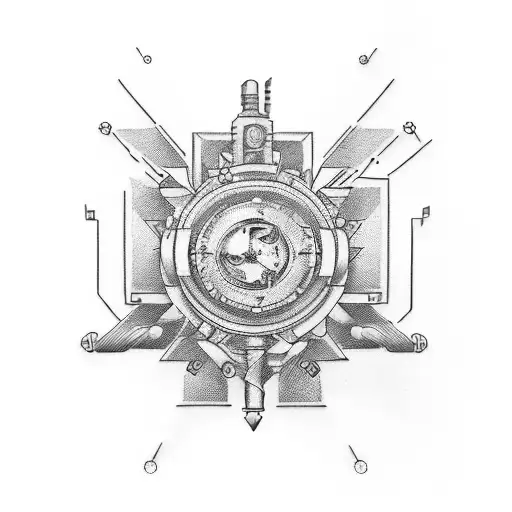 Design a tattoo that combines engineering symbols with stoic symbols to represent the client's occupation and passion tattoo design idea