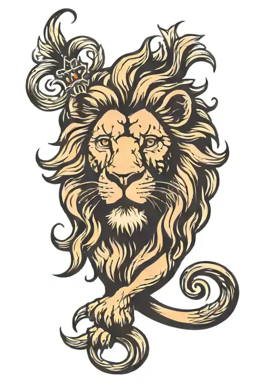 lion head tattoo design idea