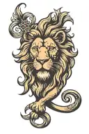 lion head tattoo design idea