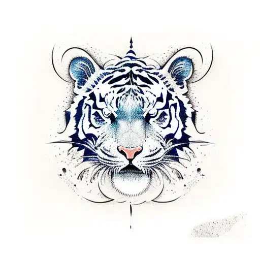 sleeve tiger, water,waves,sakura tattoo design idea