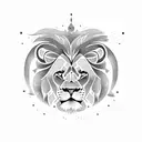 Lion whit sun tattoo design idea