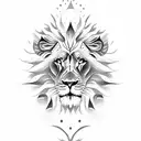 Lion whit sun tattoo design idea