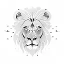 Lion whit sun tattoo design idea