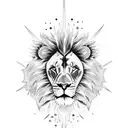 Lion whit sun tattoo design idea