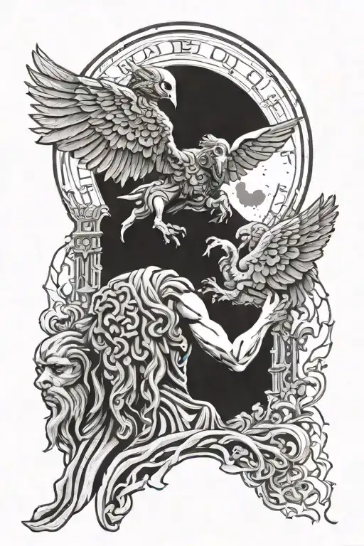 odin, weeping angel, scorpion, lone wolf howling at the moon tattoo design idea