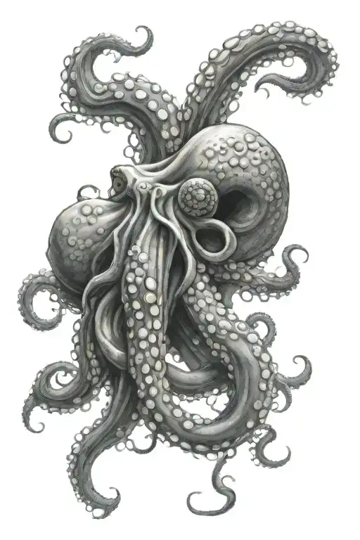 ocean and octopus tentacles tattoo design idea
