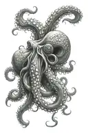 ocean and octopus tentacles tattoo design idea