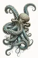 ocean and octopus tentacles tattoo design idea