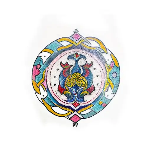 Sleeve tatoo for man with Romanian traditional motifs tattoo design idea