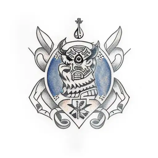 sleeve tattoo for man with traditioal Romanian symbols tattoo design idea