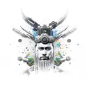 Full back tattoo with warrior from Dacia in East Europe tattoo design idea