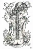 scoliosis girl spine fusion design combining tattoo design idea