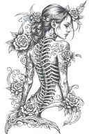 scoliosis girl spine fusion design combining tattoo design idea
