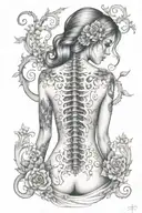 scoliosis girl spine fusion design combining tattoo design idea