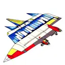 A tattoo that represents the transformation from a child playing with a paper airplane in a backyard to an adult working on an Airbus A320, symbolizing the realization of a childhood dream. tattoo design idea