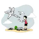 A tattoo that represents the transformation from a child playing with a paper airplane in a backyard to an adult working on an Airbus A320, symbolizing the realization of a childhood dream. tattoo design idea