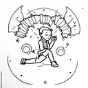 A tattoo that represents the transformation from a child playing with a paper airplane in a backyard to an adult working on an Airbus A320, symbolizing the realization of a childhood dream. tattoo design idea
