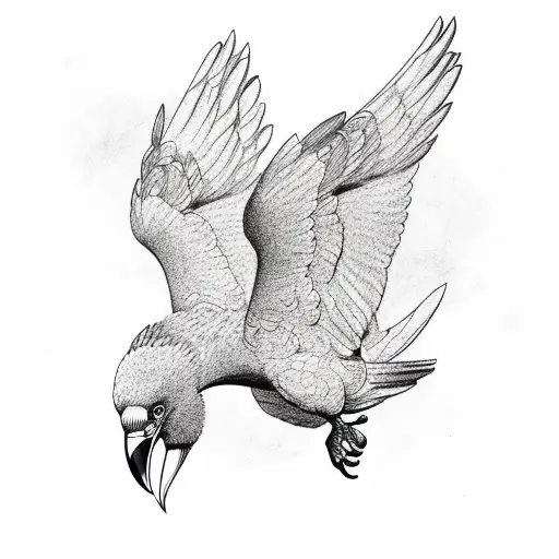 condor with his wings tattoo design idea