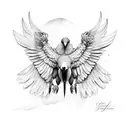 condor with his wings tattoo design idea