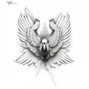condor with his wings tattoo design idea