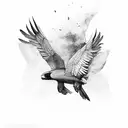 condor with his wings tattoo design idea