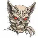 wolf mummy half skull face tattoo design idea