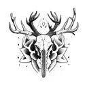 A fish and a deer skull combined to create a unique hunting and fishing symbol tattoo design idea