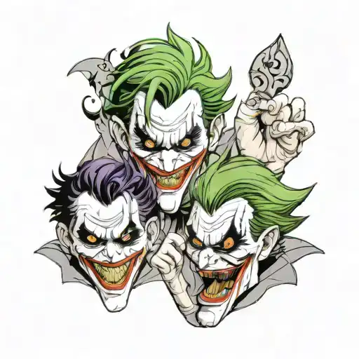 joker hear no evil see no evil tattoo design idea