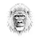 Gorilla killing lion tattoo design idea