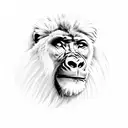 Gorilla killing lion tattoo design idea