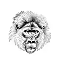 Gorilla killing lion tattoo design idea