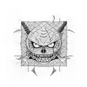 luffy in a square  tattoo design idea