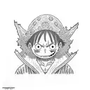 luffy in a square  tattoo design idea