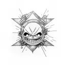 luffy in a square  tattoo design idea