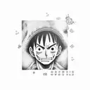 luffy in a square  tattoo design idea