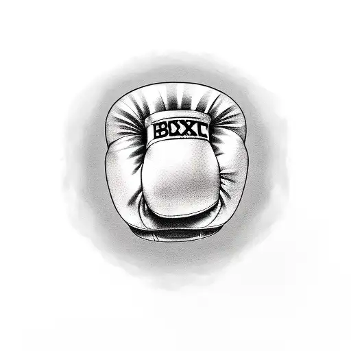 A minimalist tattoo of a boxing glove with motivational phrases wrapped around it tattoo design idea